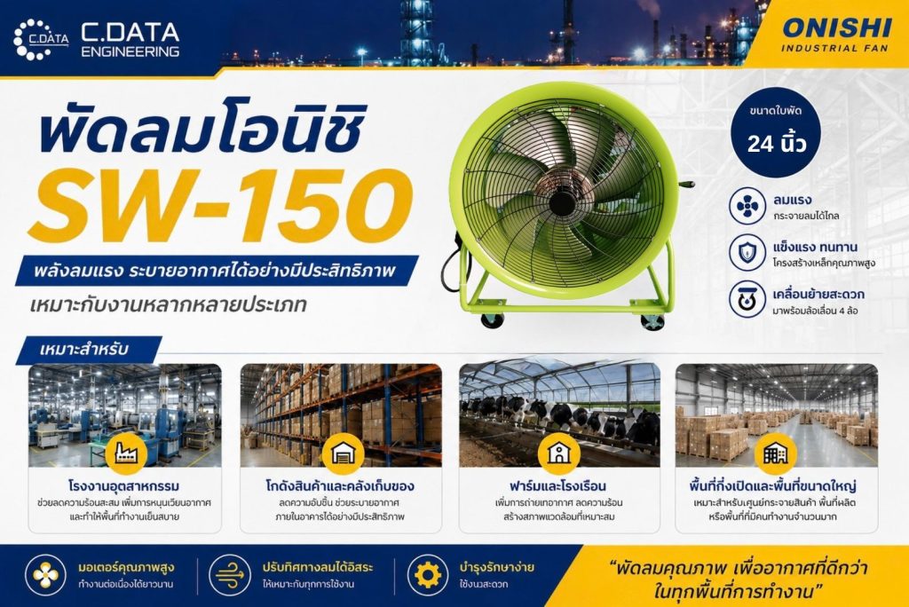 พัดลมโอนิชิ SW-150 เหมาะกับงานประเภทไหน