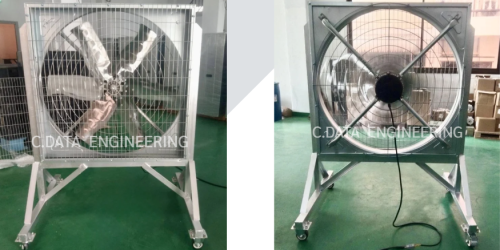 Direct-Drive Exhaust Fan แบบมีขาตั้ง ไม่มีบานเกล็ด สำหรับโรงงานและฟาร์ม